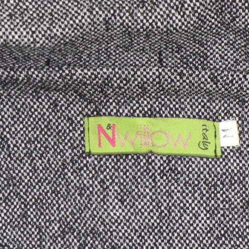 Nwillow Women Grey Tweed Blazer Jacket M Long Sleeve Classic Workwear