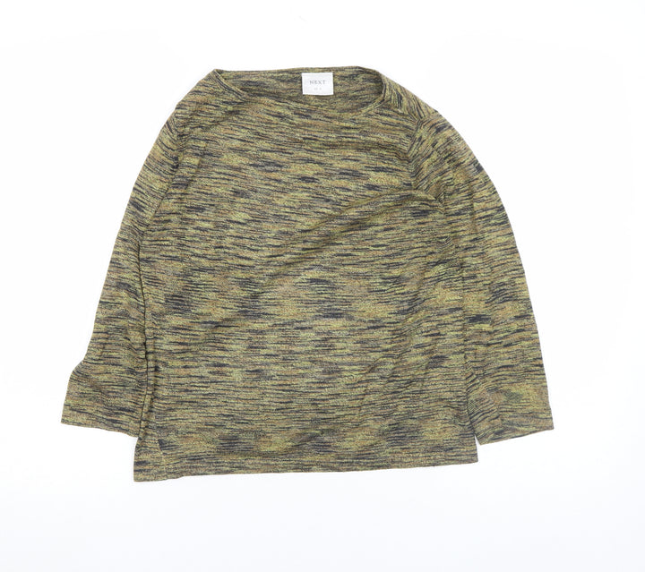 Next Women’s Multicoloured Crew Neck Jersey Top UK 12 3/4 Sleeve
