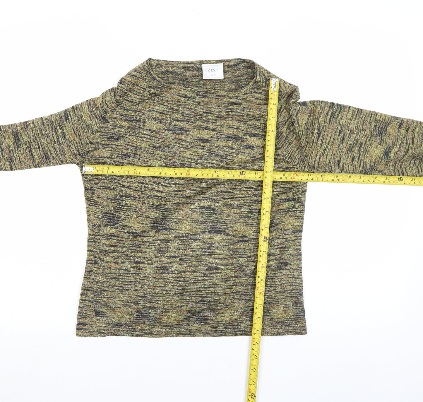 Next Women’s Multicoloured Crew Neck Jersey Top UK 12 3/4 Sleeve