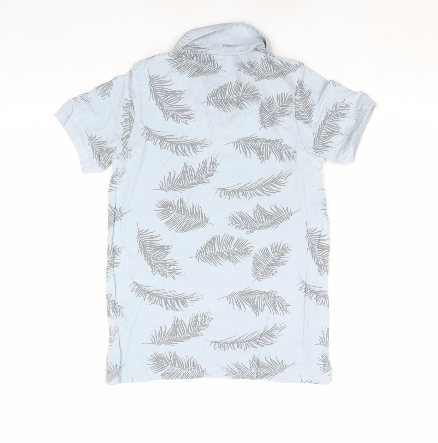 Next Boys Blue Feather Print Cotton Polo Shirt 10 Years