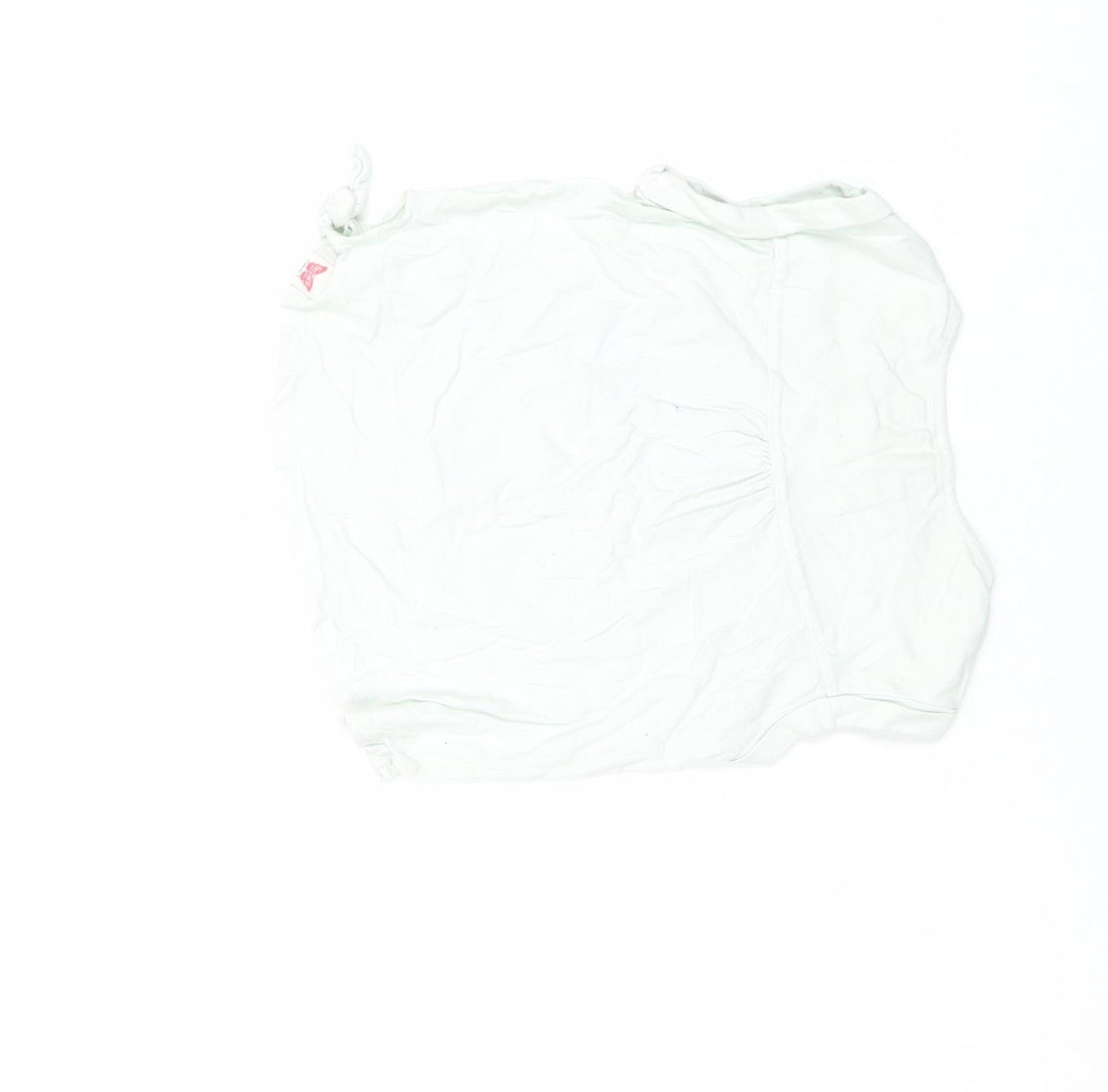 FatFace Girls White Striped Heart Embroidered Sleeveless T-Shirt 8-9 Years