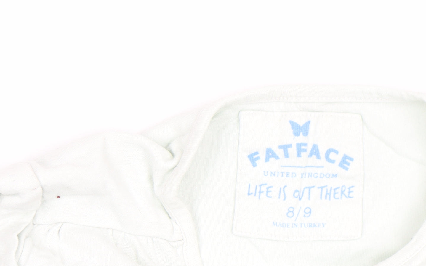 FatFace Girls White Striped Heart Embroidered Sleeveless T-Shirt 8-9 Years