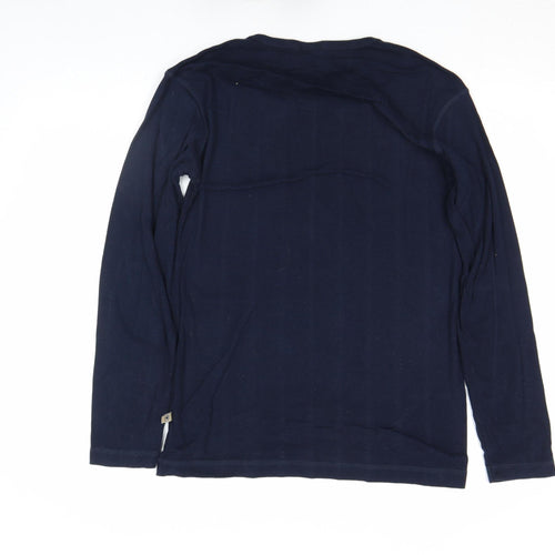 Tom Tailor Men's Blue 2XL Long Sleeve Cotton Crew Neck Casual Top
