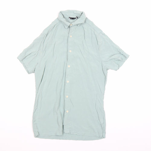 ASOS DESIGN Men's Green Short Sleeve Button-Up Shirt Size M