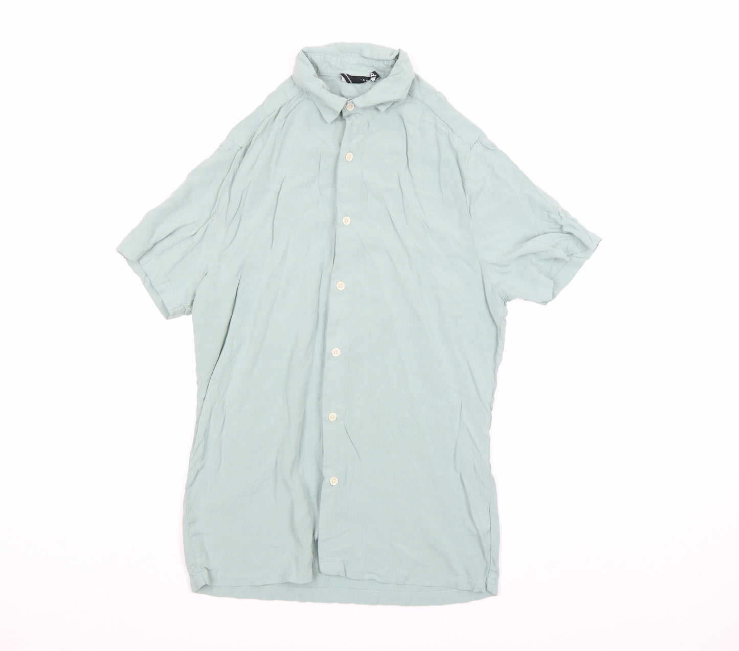 ASOS DESIGN Men's Green Short Sleeve Button-Up Shirt Size M