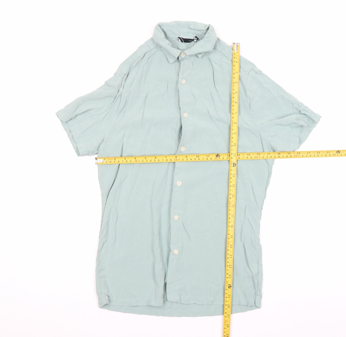 ASOS DESIGN Men's Green Short Sleeve Button-Up Shirt Size M