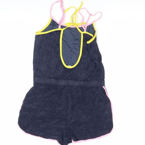 Juicy Couture Navy Playsuit Women’s M Velour Drawstring Trimmed Romper