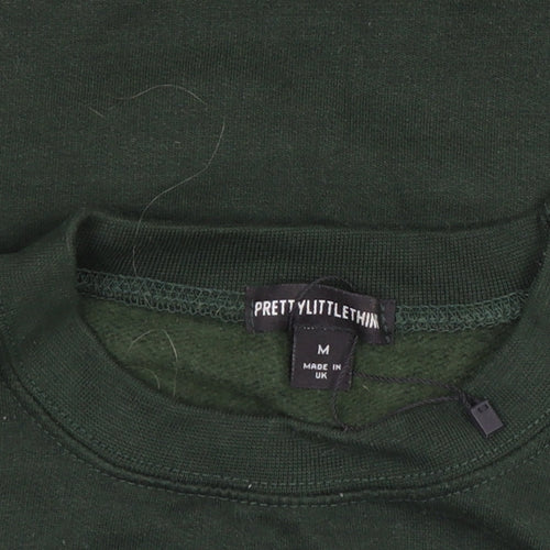 PrettyLittleThing Unisex Green Crew Neck Graphic Sweatshirt M
