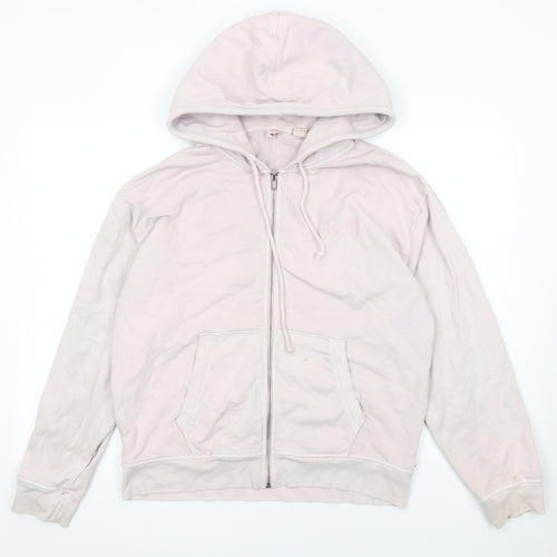 Levi's Women Pink Full Zip Hoodie Size L 100% Cotton Casual