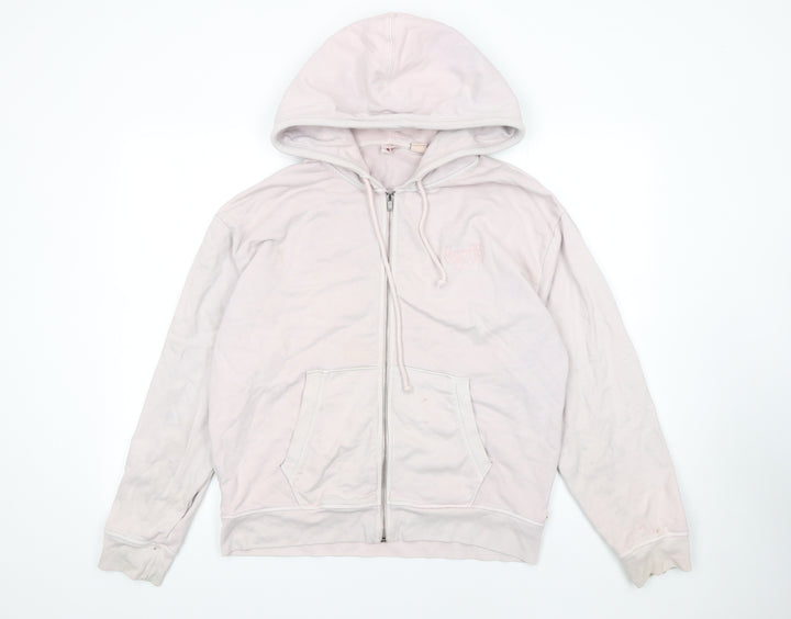 Levi's Women Pink Full Zip Hoodie Size L 100% Cotton Casual