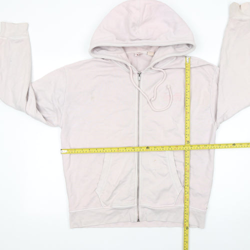 Levi's Women Pink Full Zip Hoodie Size L 100% Cotton Casual