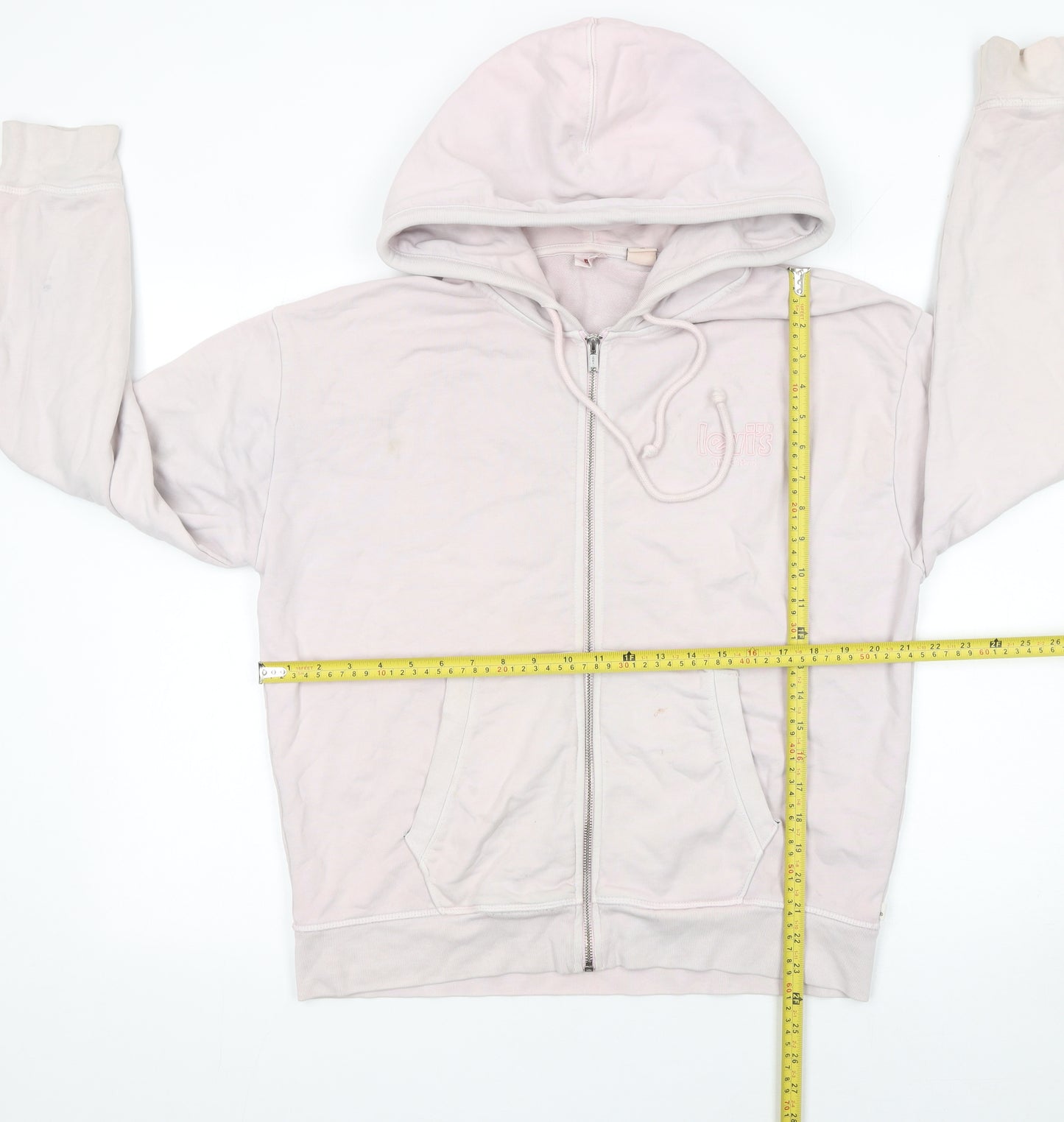 Levi's Women Pink Full Zip Hoodie Size L 100% Cotton Casual