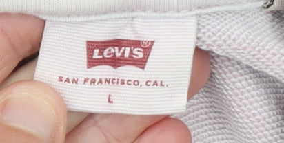 Levi's Women Pink Full Zip Hoodie Size L 100% Cotton Casual