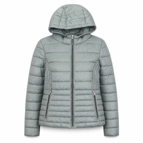 Primark Cares Women’s Grey Puffer Jacket Hooded Quilted Size 12/14