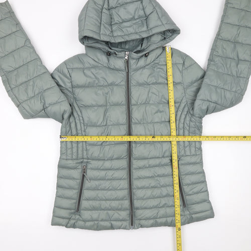 Primark Cares Women’s Grey Puffer Jacket Hooded Quilted Size 12/14