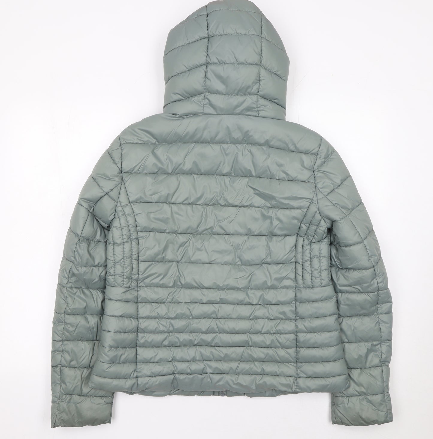 Primark Cares Women’s Grey Puffer Jacket Hooded Quilted Size 12/14