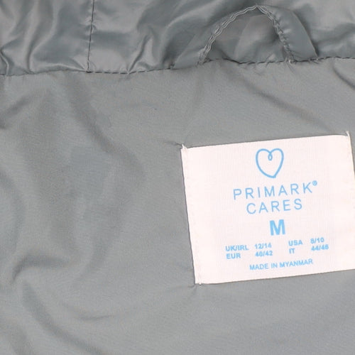 Primark Cares Women’s Grey Puffer Jacket Hooded Quilted Size 12/14