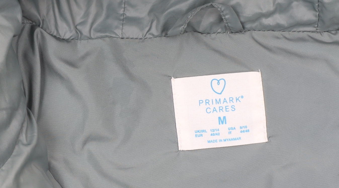 Primark Cares Women’s Grey Puffer Jacket Hooded Quilted Size 12/14