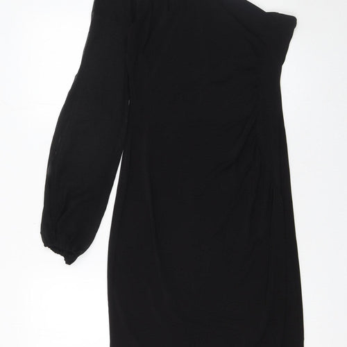 Star by Julien Macdonald Women's Black Size 12 One Shoulder Beaded Bodycon Dress