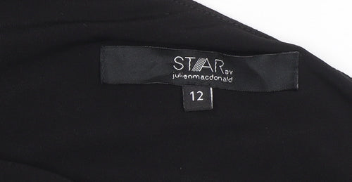 Star by Julien Macdonald Women's Black Size 12 One Shoulder Beaded Bodycon Dress