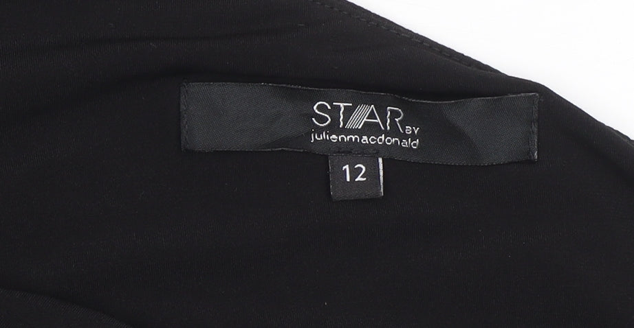 Star by Julien Macdonald Women's Black Size 12 One Shoulder Beaded Bodycon Dress