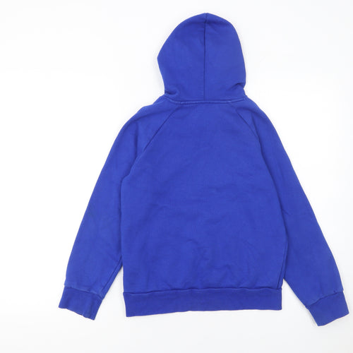 Under Armour Boys Blue Pullover Hoodie Size 10 Years Fleece Logo Sweatshirt