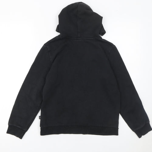 Puma Boys Black Graphic Logo Pullover Hoodie 11-12 Years Fleece Cotton