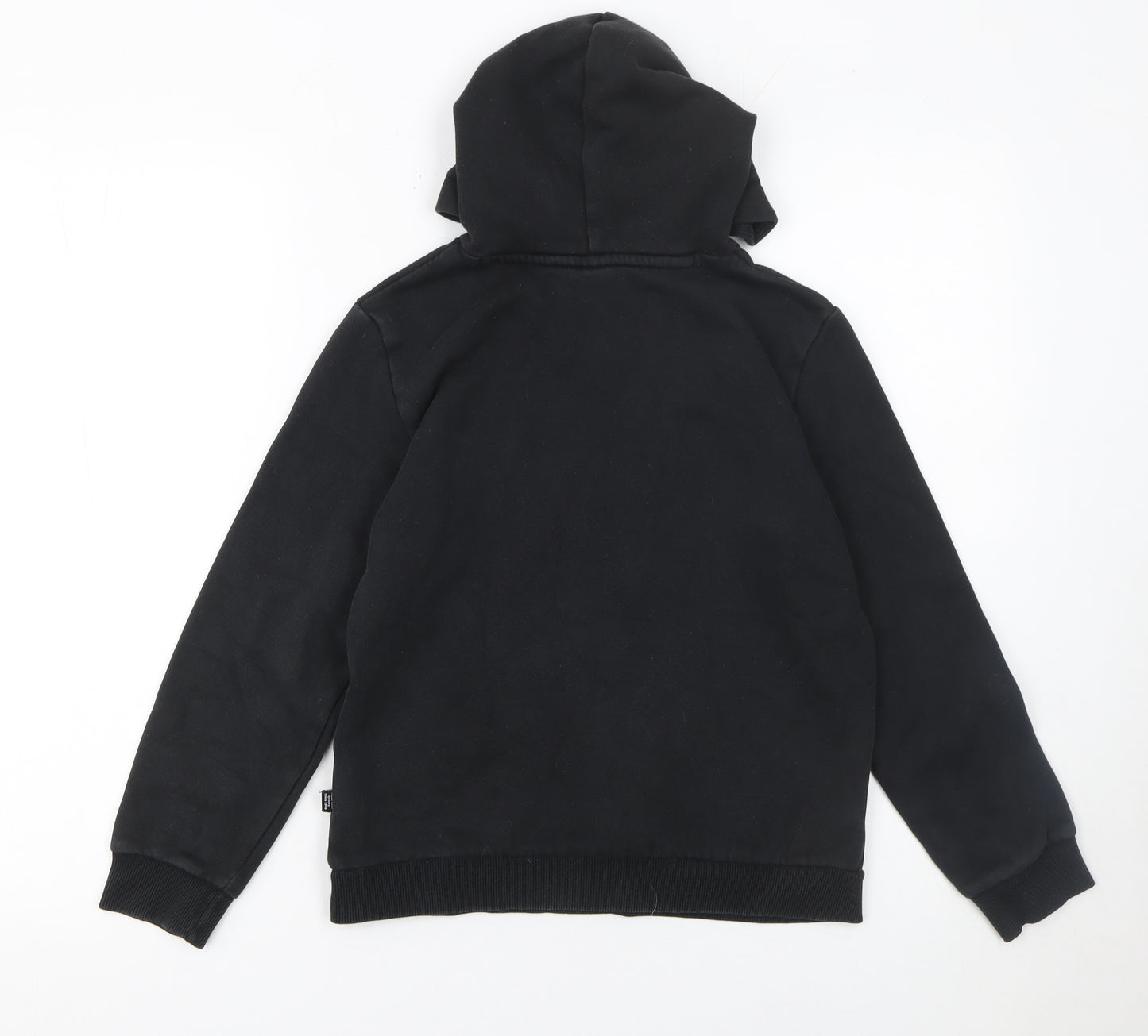 Puma Boys Black Graphic Logo Pullover Hoodie 11-12 Years Fleece Cotton