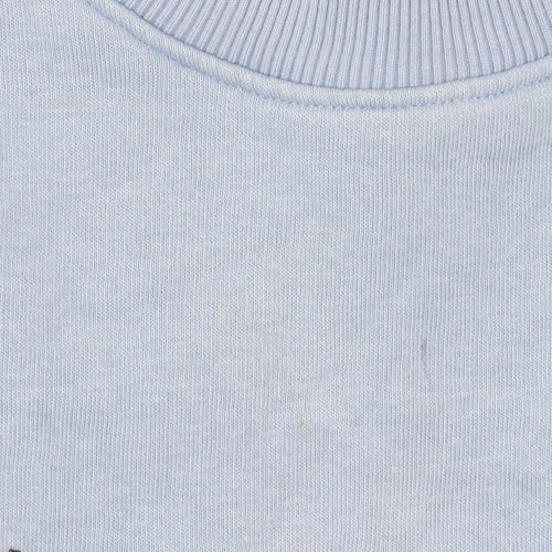 Topman Men's Blue Embroidered Flower Sweatshirt Size M