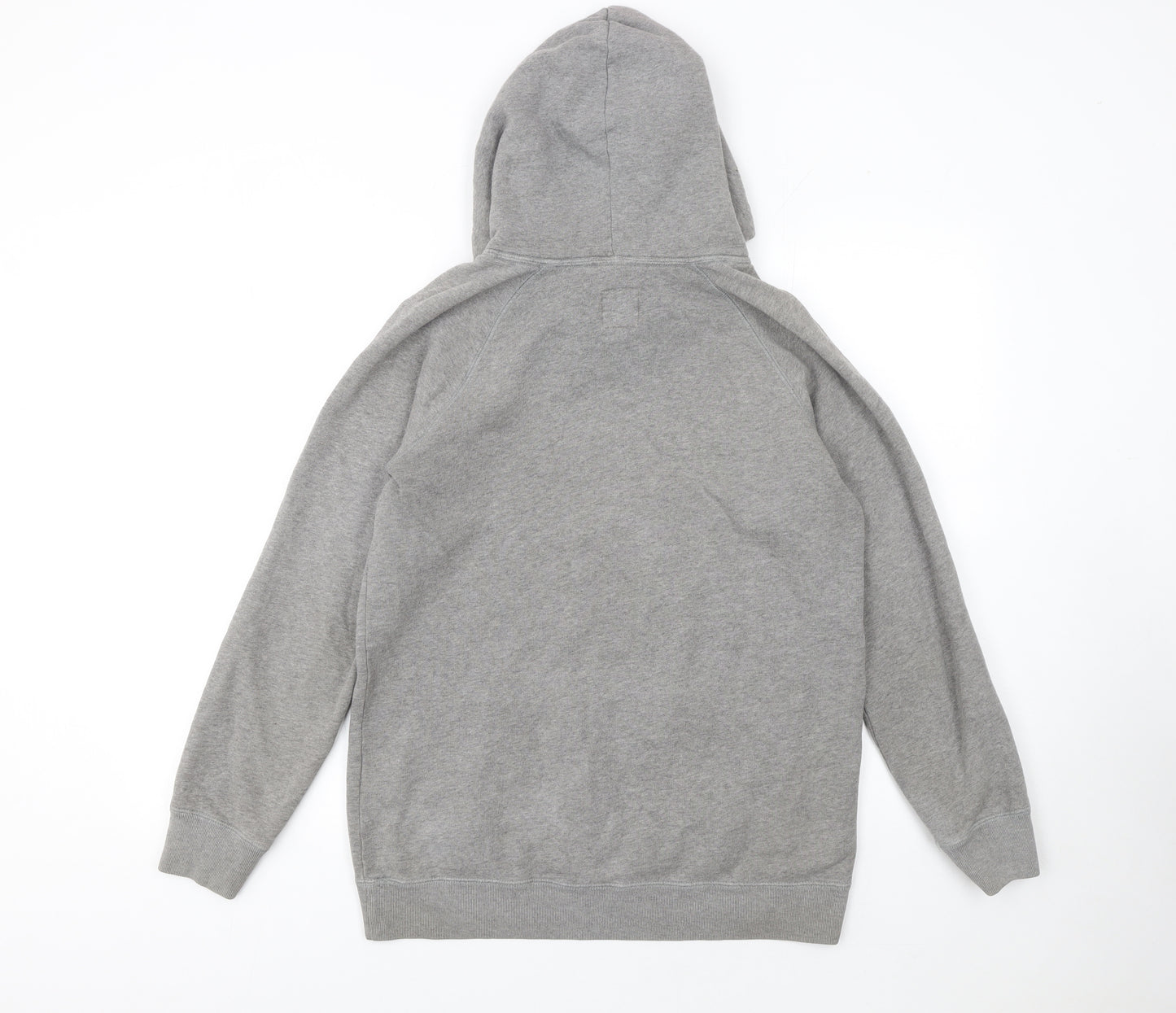 Jack Wills Womens Grey Pullover Hoodie UK 10 with Logo and Kangaroo Pocket