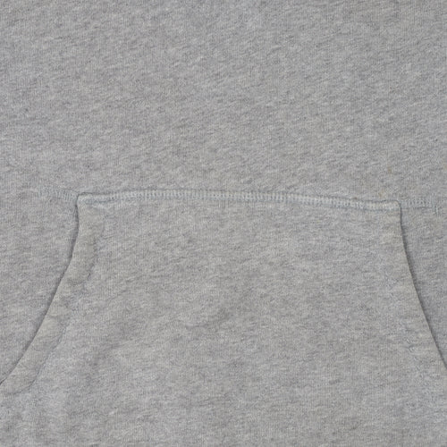 Jack Wills Womens Grey Pullover Hoodie UK 10 with Logo and Kangaroo Pocket