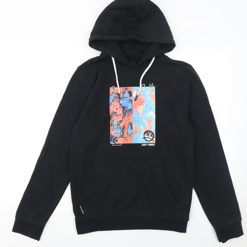 Saint + Sinner Men's Black Pullover Hoodie Size S Graphic Print