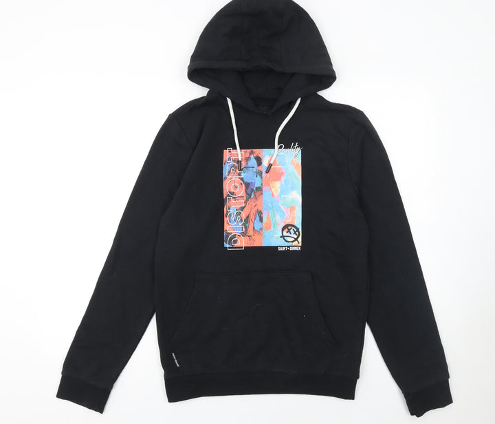 Saint + Sinner Men's Black Pullover Hoodie Size S Graphic Print