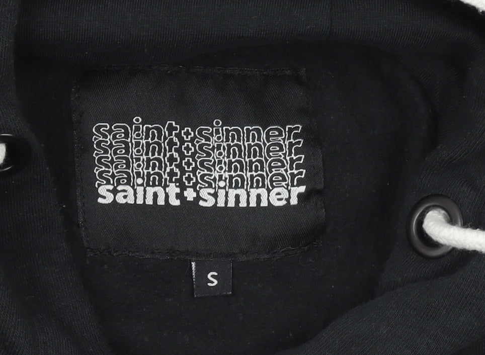 Saint + Sinner Men's Black Pullover Hoodie Size S Graphic Print