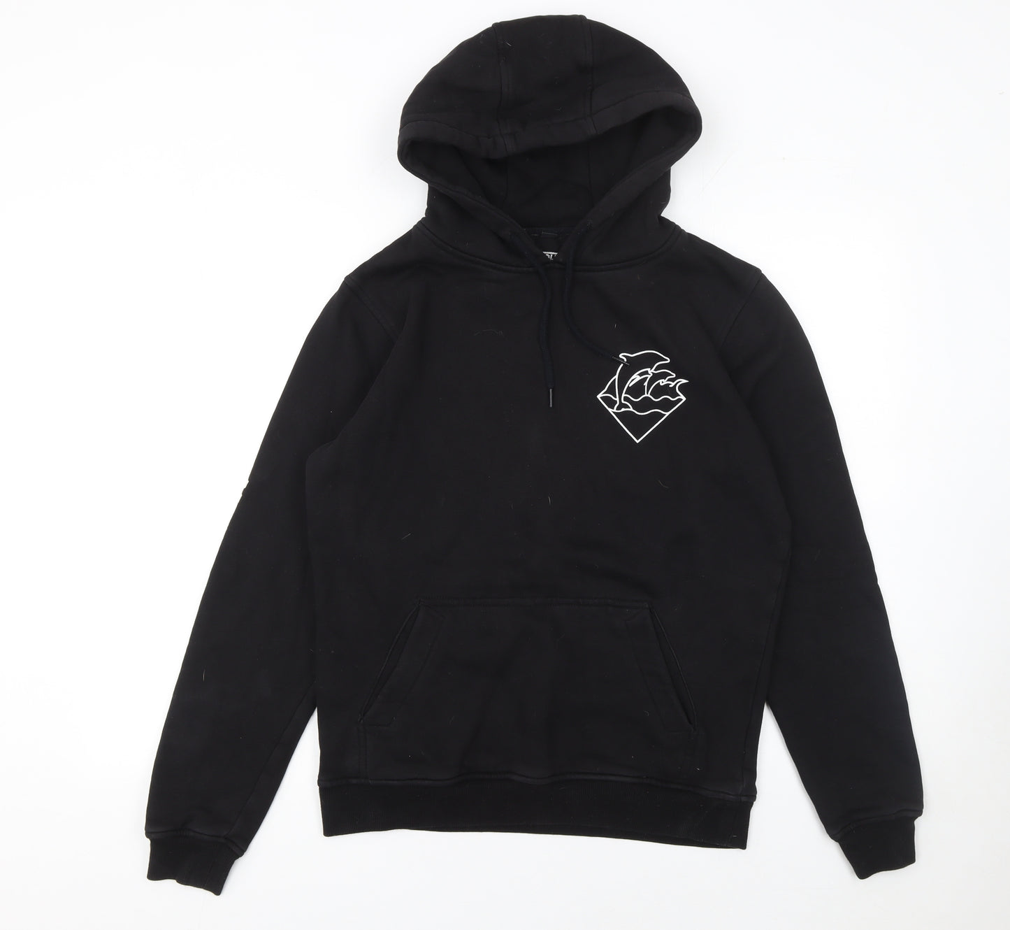 Pink Dolphin Men’s Black Pullover Hoodie S Graphic Logo Fleece