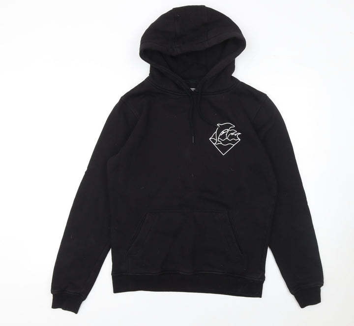 Pink Dolphin Men’s Black Pullover Hoodie S Graphic Logo Fleece