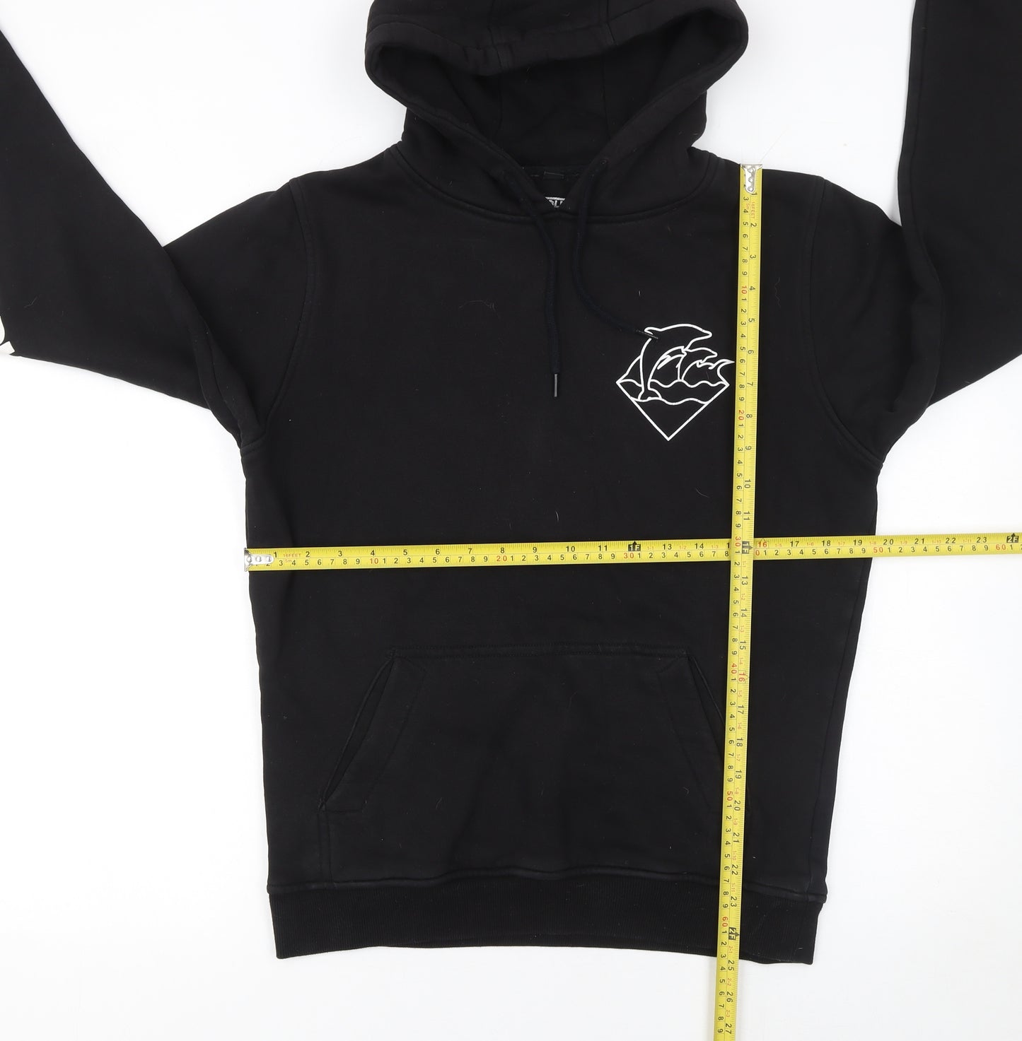 Pink Dolphin Men’s Black Pullover Hoodie S Graphic Logo Fleece