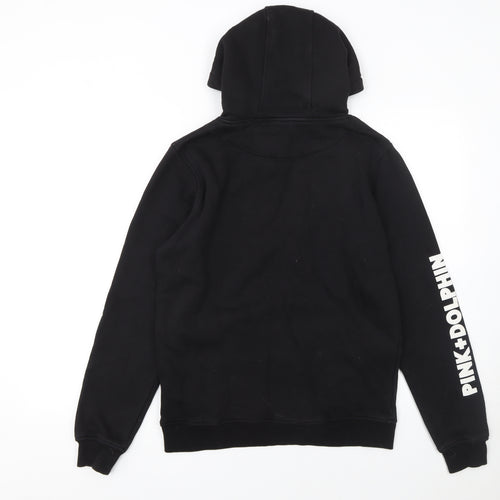 Pink Dolphin Men’s Black Pullover Hoodie S Graphic Logo Fleece