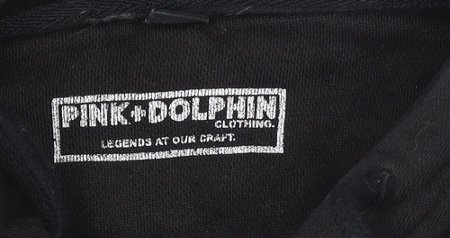 Pink Dolphin Men’s Black Pullover Hoodie S Graphic Logo Fleece