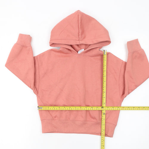 Zara Girls Pink Pullover Hoodie Size 7 Years Cotton Blend Casual
