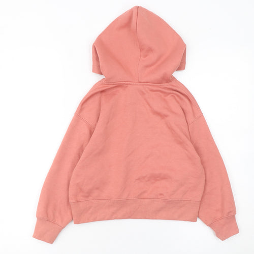 Zara Girls Pink Pullover Hoodie Size 7 Years Cotton Blend Casual