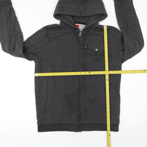 Guess Men’s Grey Full Zip Hoodie Size L – Los Angeles 1981 Logo