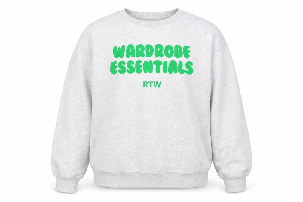 Front view of Boohoo Women’s Grey Pullover Sweatshirt L Cotton Blend Wardrobe Essentials