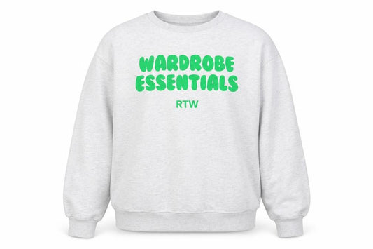 Front view of Boohoo Women’s Grey Pullover Sweatshirt L Cotton Blend Wardrobe Essentials