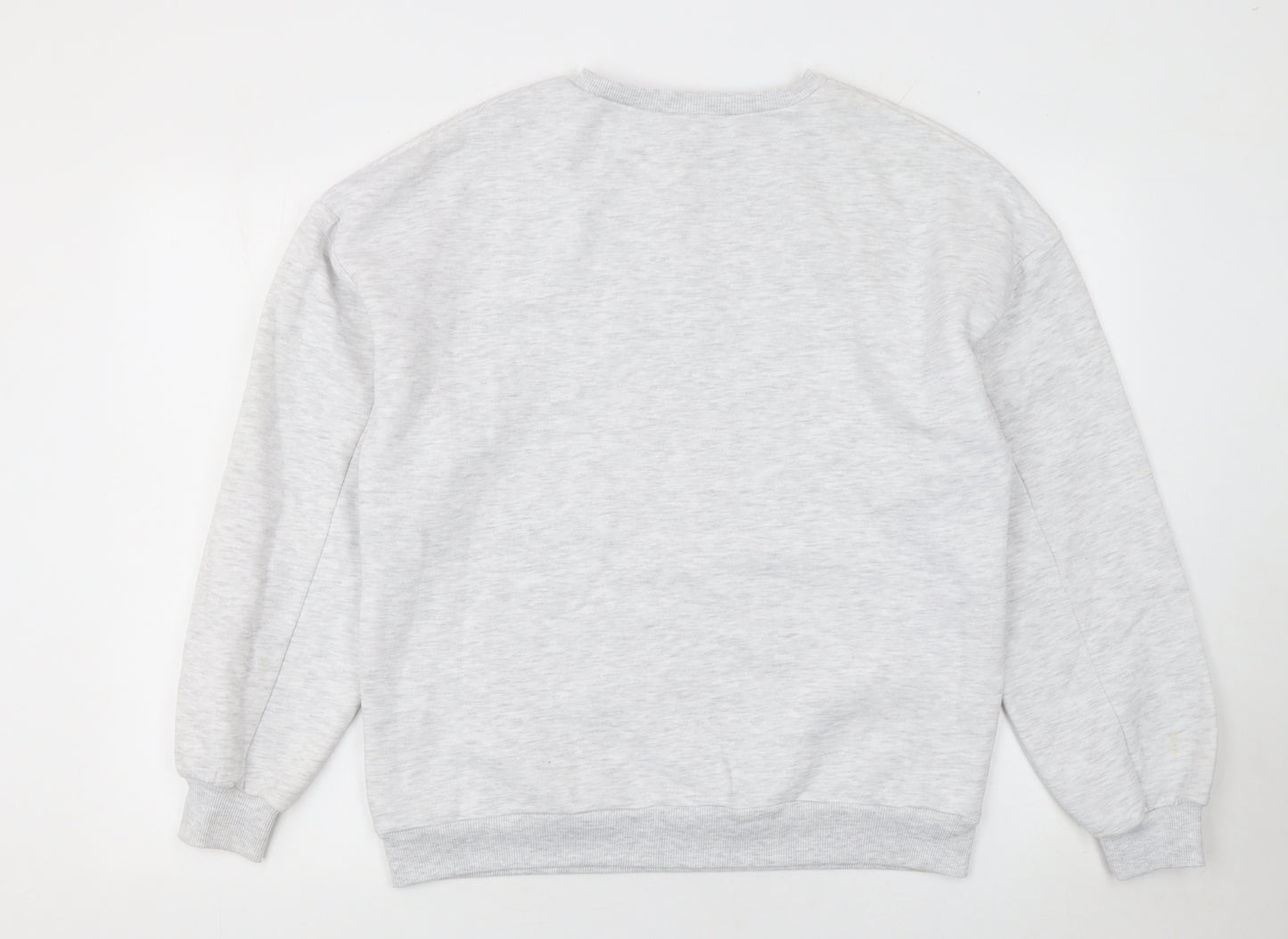 Boohoo Women’s Grey Pullover Sweatshirt L Cotton Blend Wardrobe Essentials