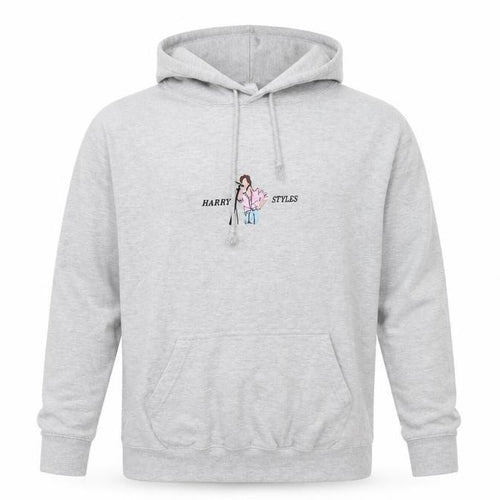 Just Hoods AWDis Women's Grey Harry Styles Graphic Pullover Hoodie XL