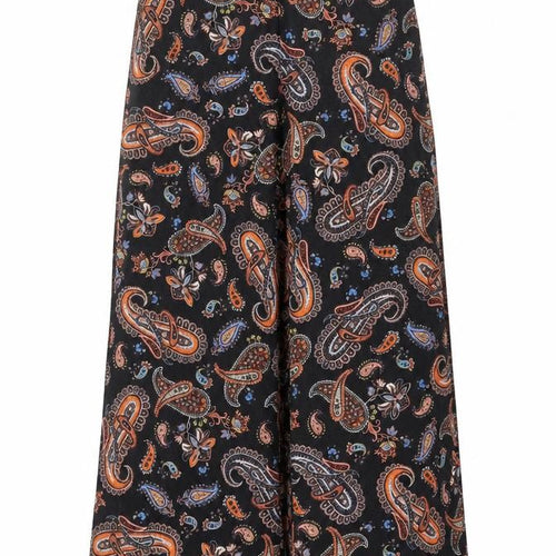 HI by Henry Holland Women's Black Paisley Wide-Leg Trousers Size 10