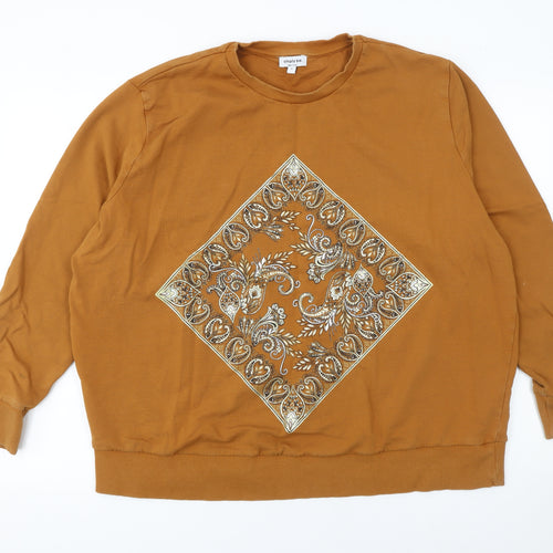 Simply Be Women’s Brown Paisley Graphic Pullover Sweatshirt Size 22