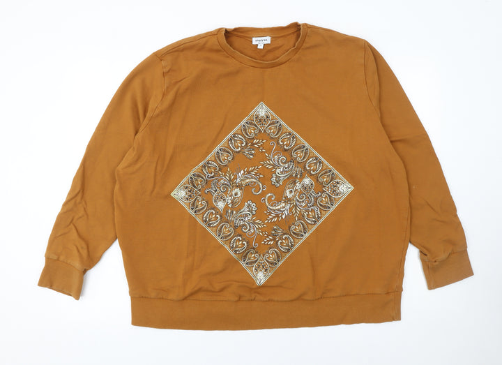 Simply Be Women’s Brown Paisley Graphic Pullover Sweatshirt Size 22