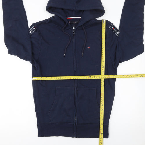 Tommy Hilfiger Men's Navy Full Zip Hoodie S Cotton Blend